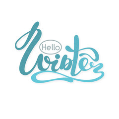 Winter. Lettering. Hand drawn word on white background. Calligraphy. Blue colors. It can be used for card, postcard, poster, invitation, banner. Vector illustration, eps10