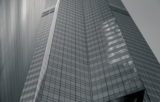 commercial building in Hong Kong with B&W color
