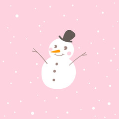 Cute and simple christmas card with snowman