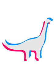 3d dimensional bunt cool muster design schwarz umriss silhuette langhals süß niedlich klein groß kind comic cartoon dinosaurier saurier dino hals