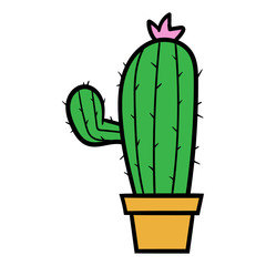 Cartoon Cactus Vector Illustration