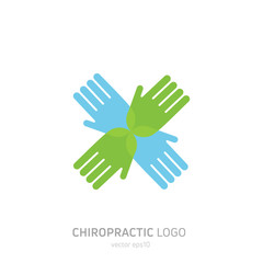 Manual therapy logo. Chiropractic and other alternative medicine. Doctor's office, training courses