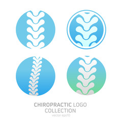 Fototapeta na wymiar Set Manual therapy logo. Chiropractic and other alternative medicine. Doctor's office, training courses