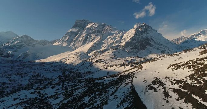 Andes Mountains Amazing Sunlight Snowy Peaks Rocky Volcanic Terrain