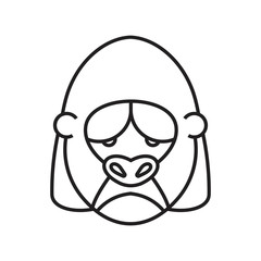 King kong animals logo head wildlife design illustration