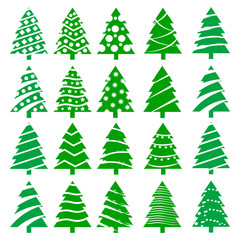 Fototapeta premium Set of different color Christmas trees. Vector