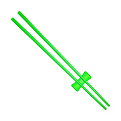 Wooden chopsticks in green design 