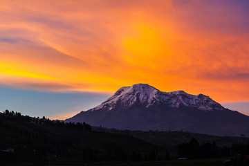 Chimborazo at sunset