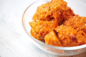 Carrot cookies close-up, healthy food