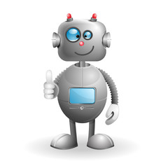 Cute cartoon Robot isolated on a white background. EPS 10 vector illustration