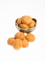 Peanut cookies or Chinese traditional peanut cookies on a background.