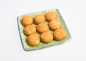 Peanut Cookies or Rounded Peanut Cookies on a background.