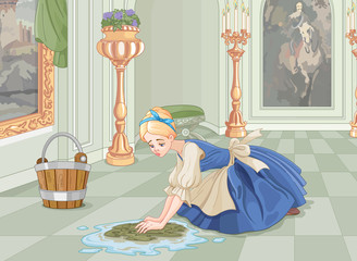 Sad Cinderella Cleaning © Anna Velichkovsky