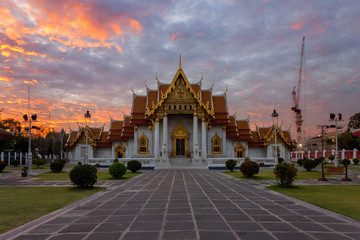 The famous Marble Temple, Wat Benchamabopit in Bangkok, Thailand