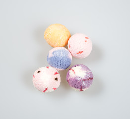 ice cream scoop or mixed ice cream scoops ice cream on background.