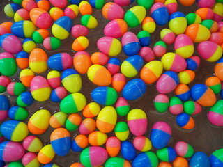 Colorful plastic eggs
