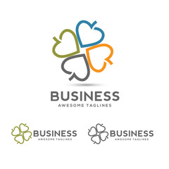 hearts leaf color vector symbol, Abstract flower leaf medical logo icon sign, Alternative medicine conceptual symbol,Vector heart shape composed with leaves