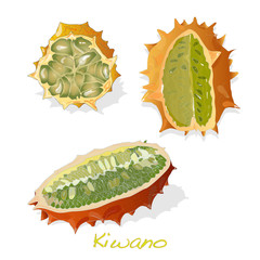 kiwano melon on white background