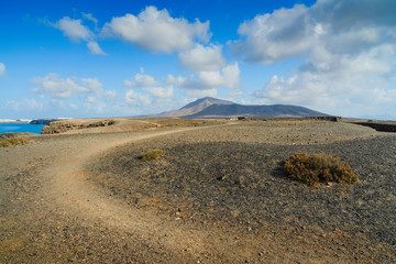 Stunning views of the coast of Papagayo. Lanzarote. Canary Islands. Spain