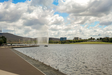 Canberra lake fountain