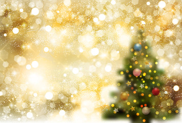 Fototapeta na wymiar クリスマス　モミの木　雪　背景
