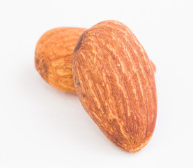 Almond on white background