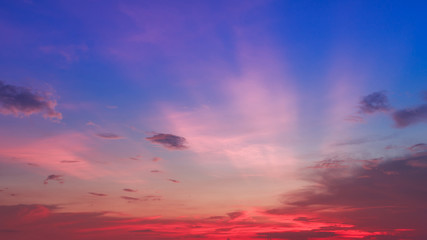 sunset blue sky and clouds