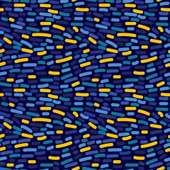 Seamless pattern with blue spots, impressionism
