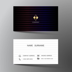 Naklejka premium Modern business card template design. With inspiration from the abstract. Contact card for company. Two sided black and white . Vector illustration. 