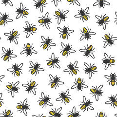 seamless pattern with bees