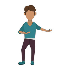 Young man posing icon vector illustration graphic design