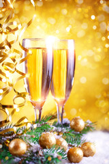Merry Christmas and Happy New Year. A New Year's background with New Year decorations.New Year's card.