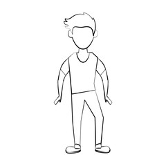 Young man posing icon vector illustration graphic design