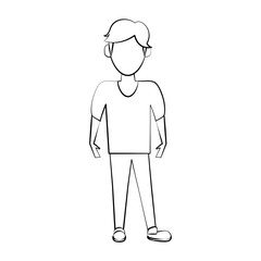 Young man posing icon vector illustration graphic design