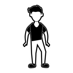 Young man posing icon vector illustration graphic design