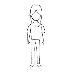 Woman posing cartoon icon vector illustration graphic design