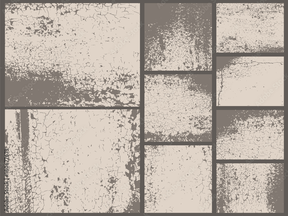 Wall mural Grunge textures set old rust metal vector backgrounds