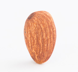 Almond on white background