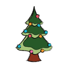 colorful  christmas tree over white background  vector illustration