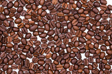 Top view of coffee beans