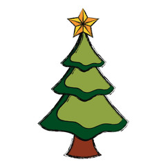colorful  christmas tree over white background  vector illustration