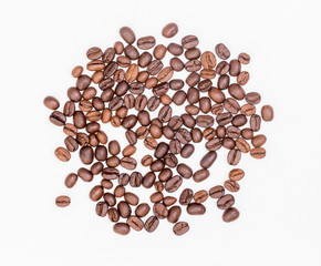 Top view of coffee beans