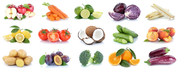 Obst und Gemüse Früchte Sammlung Äpfel, Orangen, Kartoffeln Essen Freisteller