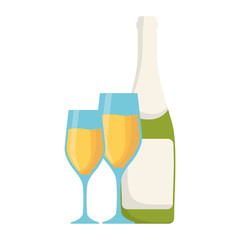 colorful   glass of champagne over white background  vector illustration