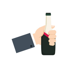 colorful bottle  wine over white background vector illustration 