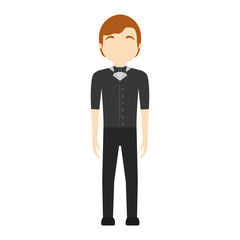 colorful waiter man  over white background  vector illustration