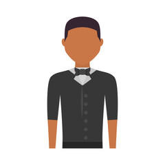 colorful waiter man  over white background  vector illustration