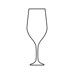 flat line uncolored glass over white background vector illustratio