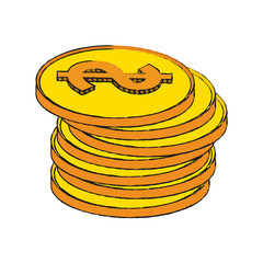 Coins piled up icon vector illustration graphic design