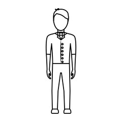 avatar bartender icon over white background vector illustration